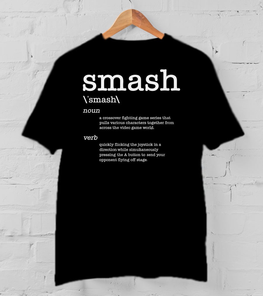 Smash Noun Crossover Fighting Game Series Characters Video Game World Verb Joystick Opponent T-Shirt
