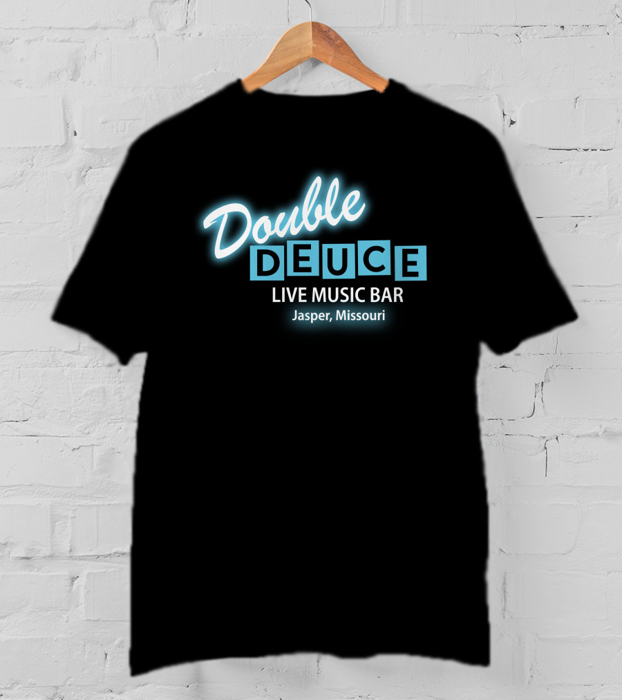 Double Deuce Live Music Bar Jasper Missouri Neon T-Shirt