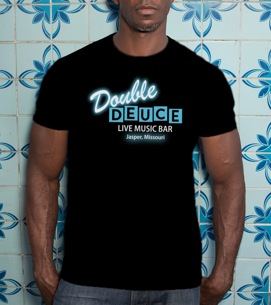 Double Deuce Live Music Bar Jasper Missouri Neon T-Shirt