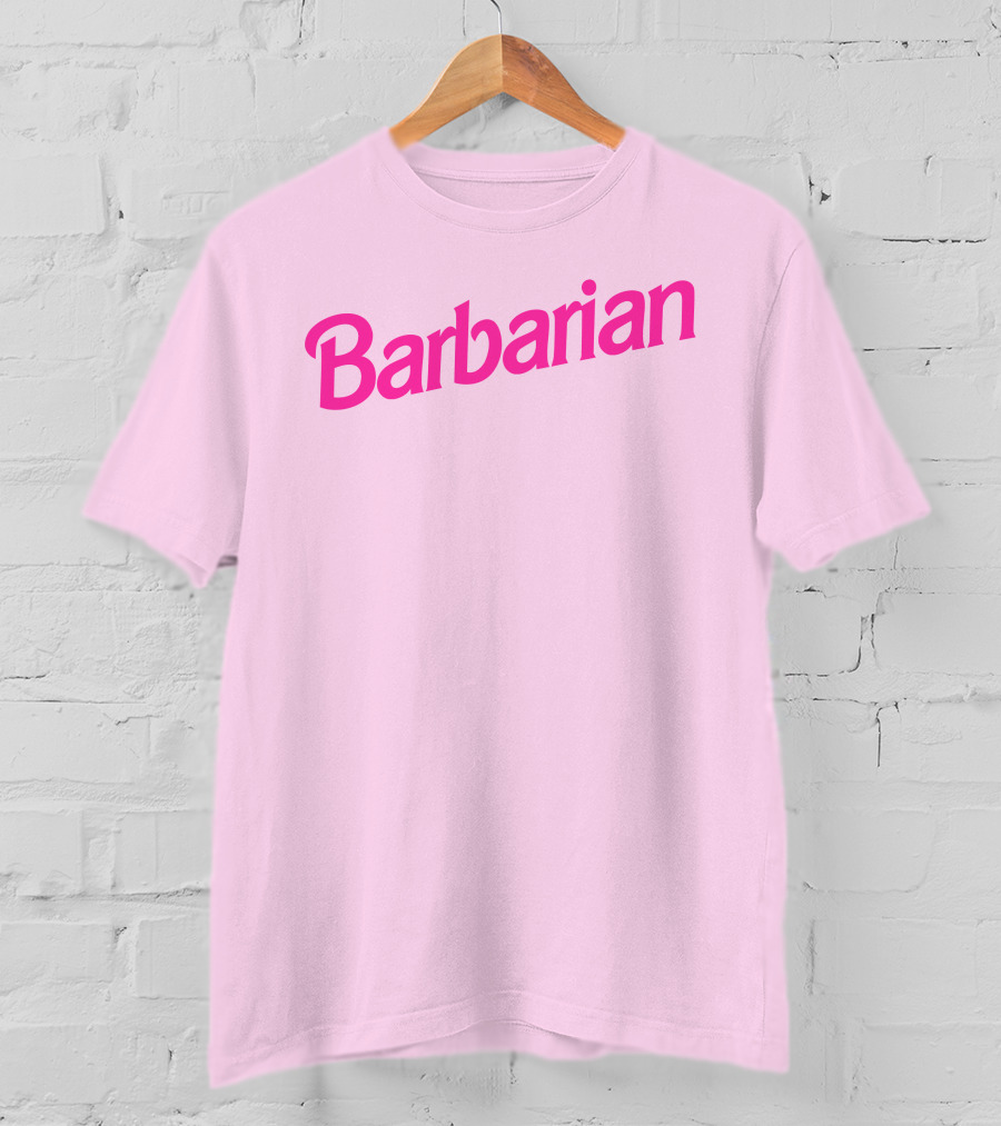 Barbarian Barbie Pink Font T-Shirt