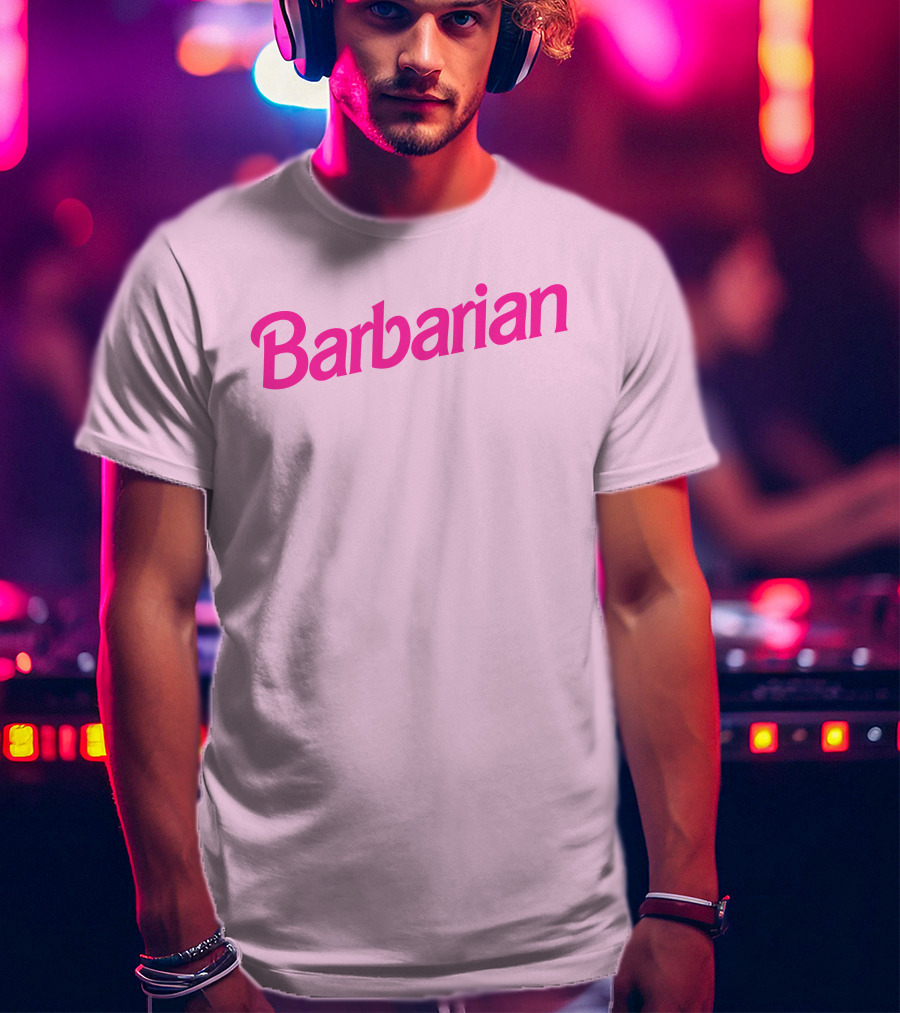Barbarian Barbie Pink Font T-Shirt
