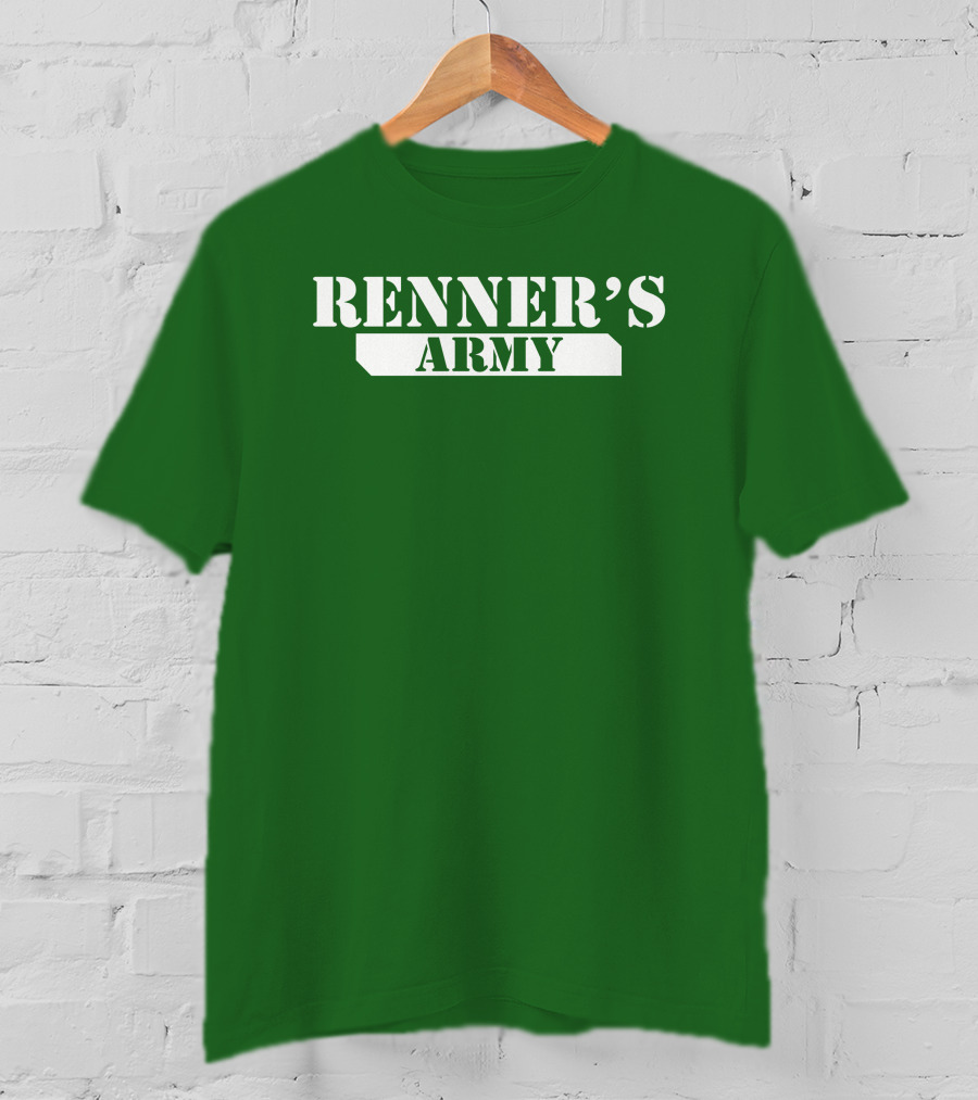 Renner’s Army Bold Green Military Inspired Text T-Shirt