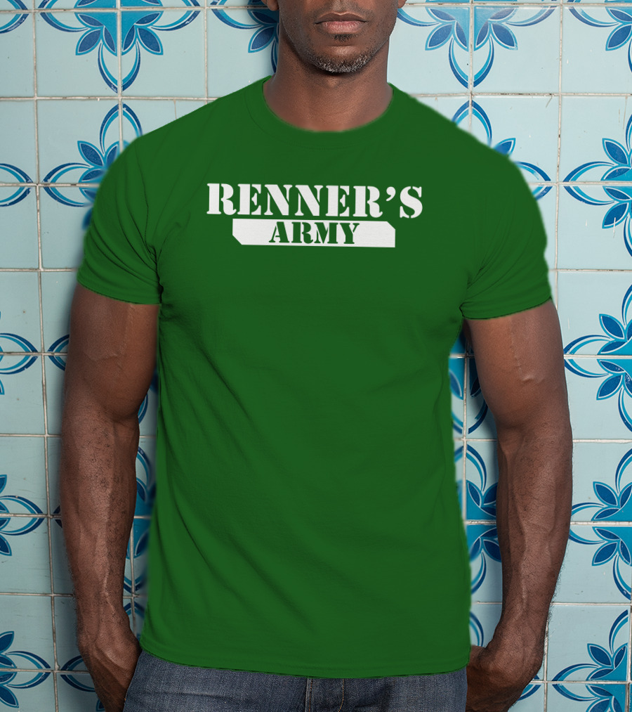 Renner’s Army Bold Green Military Inspired Text T-Shirt
