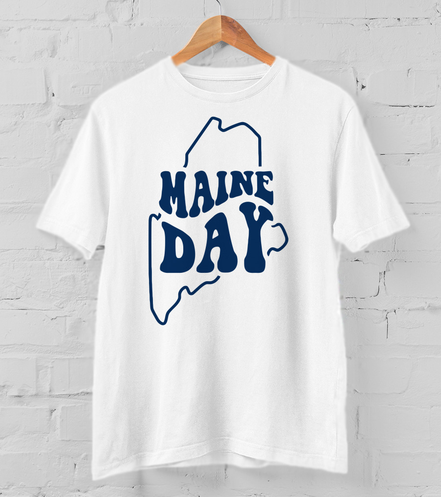 Maine Day Outline Of State T-Shirt