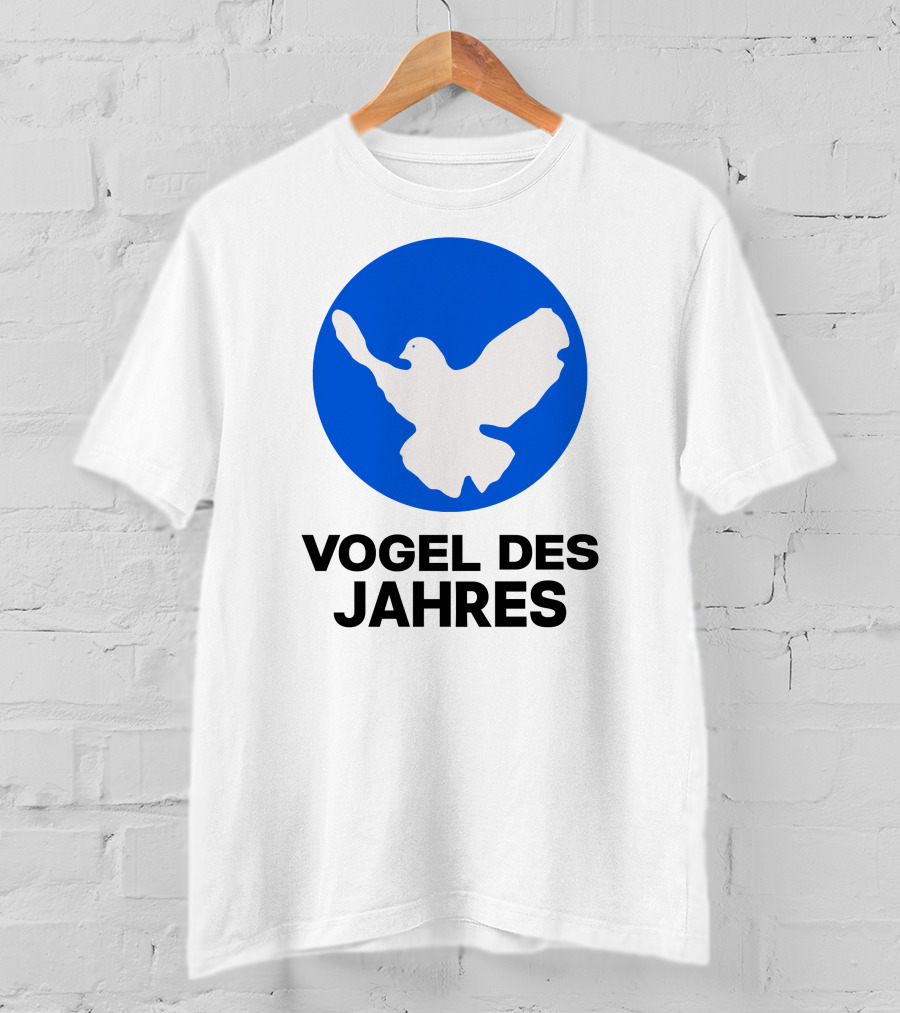 Vogel Des Jahres Columbidae Doves Silhouette In Blue Circle T-Shirt