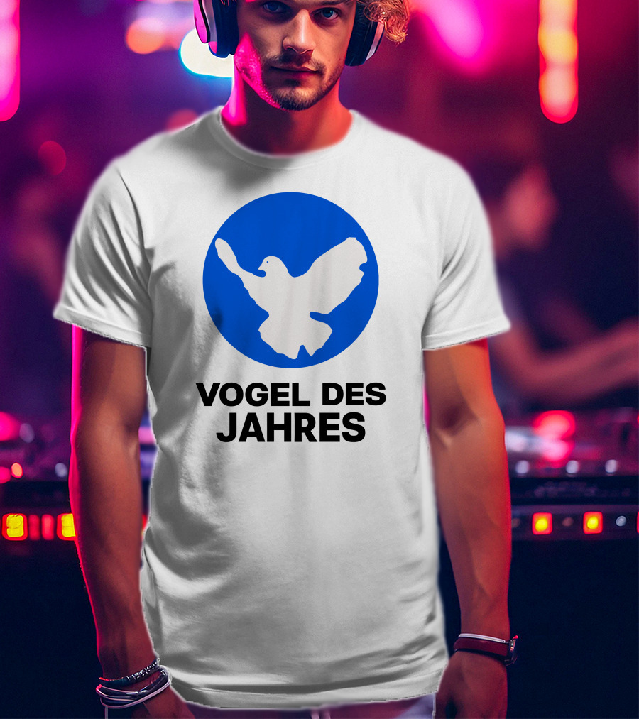 Vogel Des Jahres Columbidae Doves Silhouette In Blue Circle T-Shirt