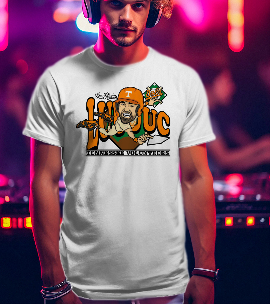 Luc Lipcius Vols Tennessee Volunteers Baseball Caricature T-Shirt