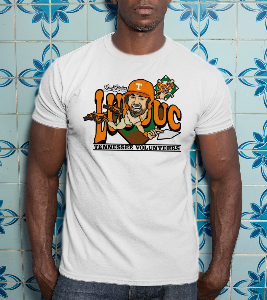 Luc Lipcius Vols Tennessee Volunteers Baseball Caricature T-Shirt