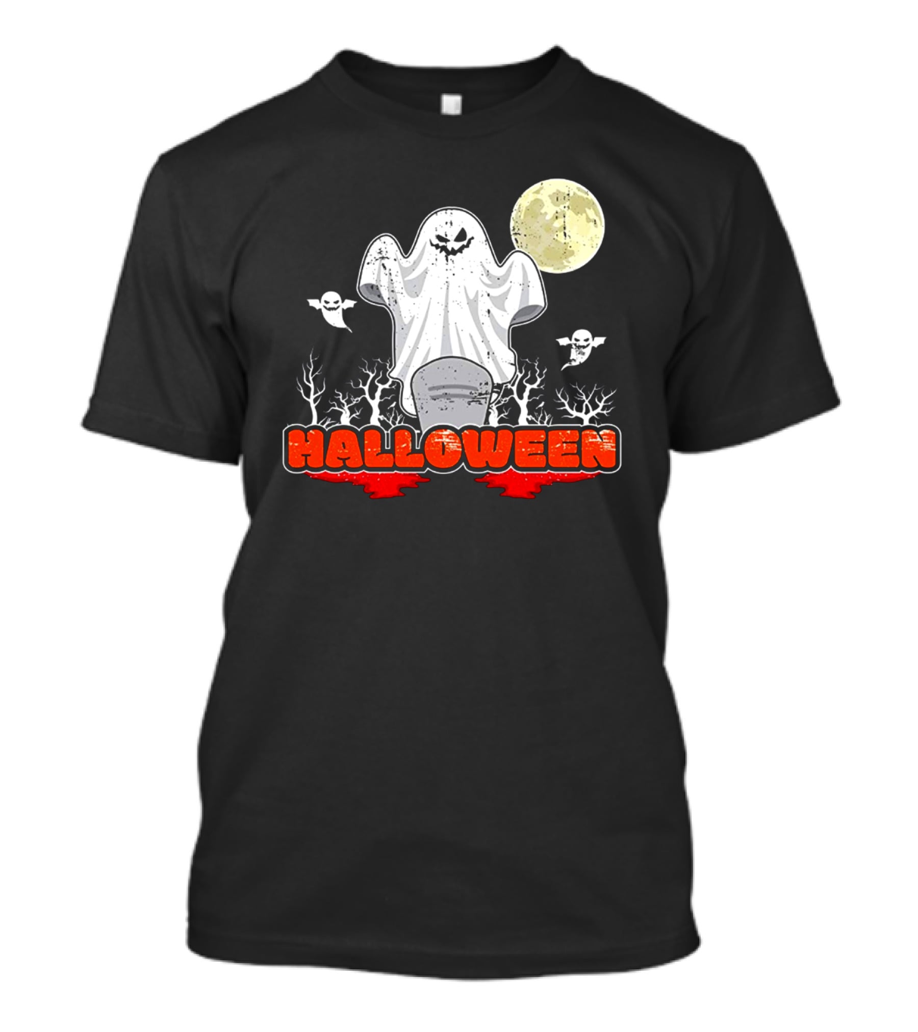 Halloween Ghostly Spirits With Haunted Moonlit Trees T-Shirt