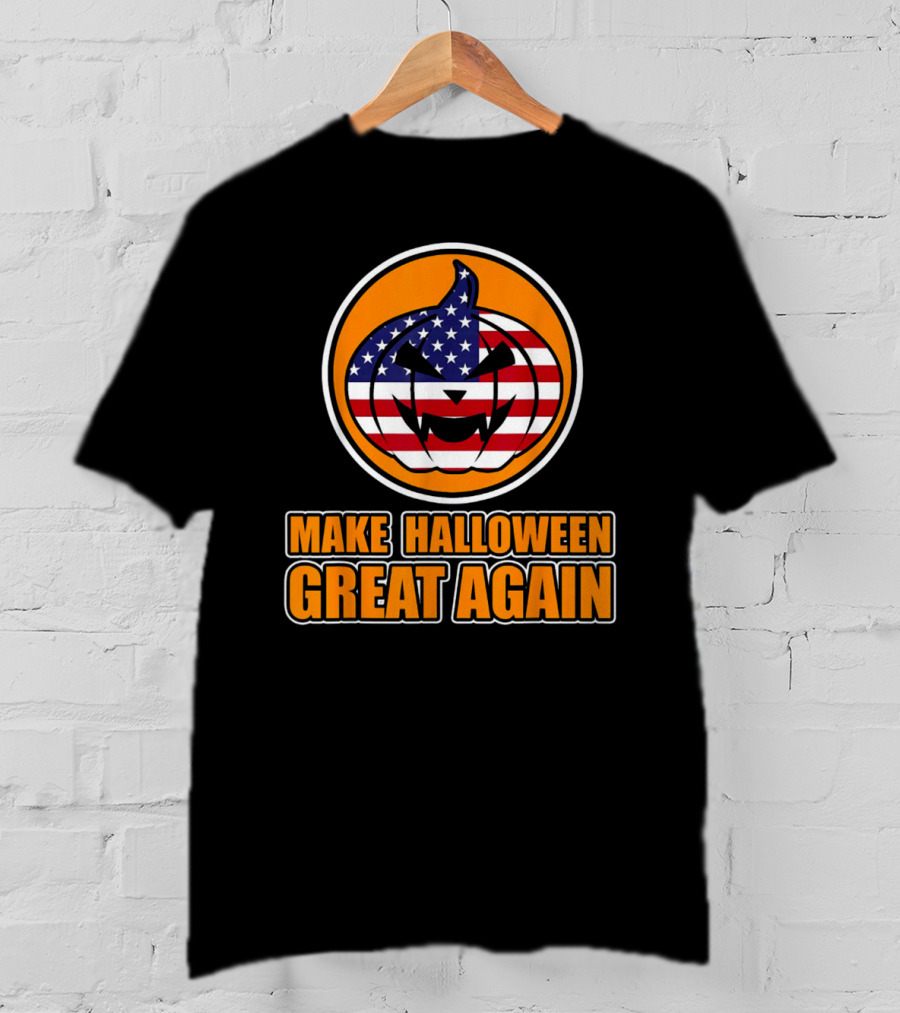 Make Halloween Great Again American Flag Pumpkin T-Shirt