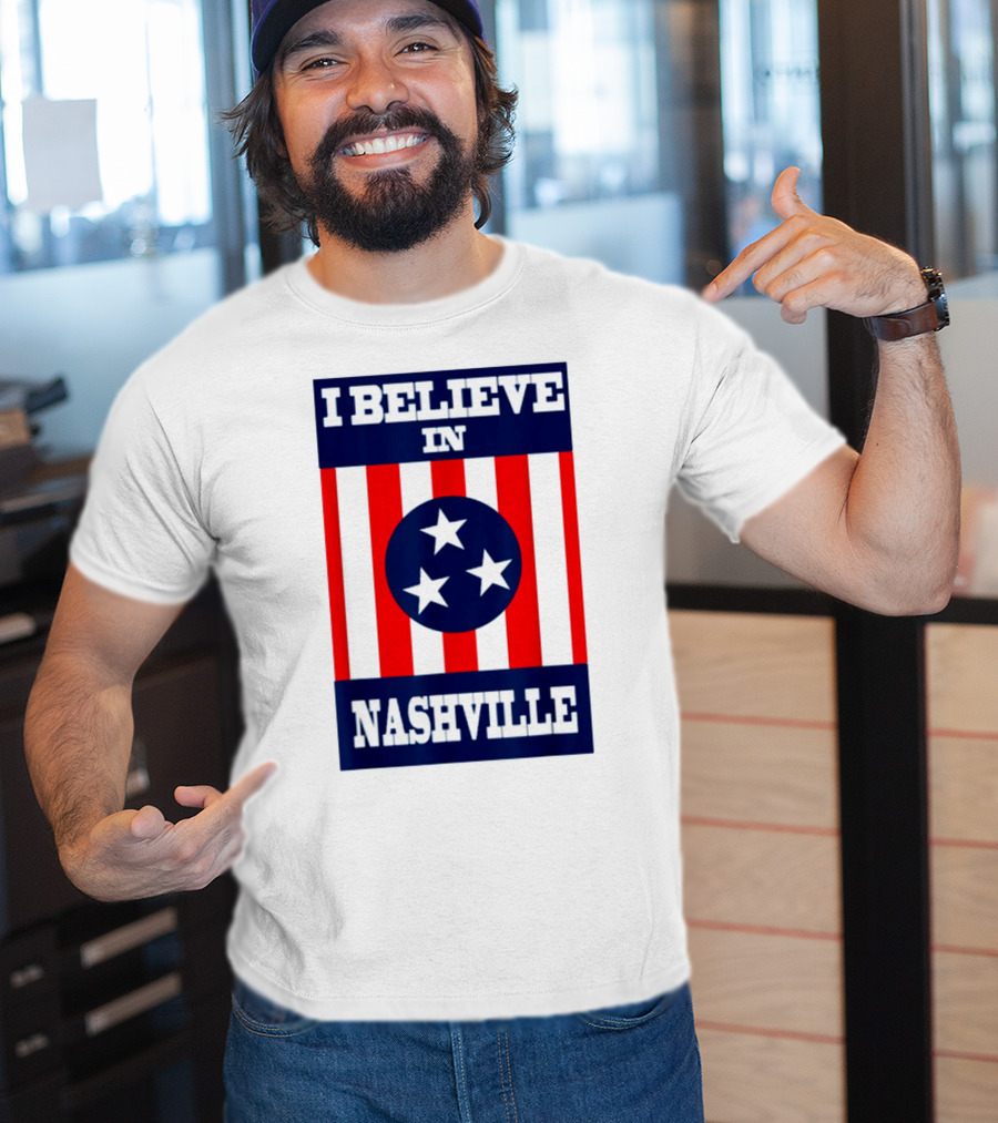 I Believe In Nashville Three Stars Stripes Iconic T-Shirt