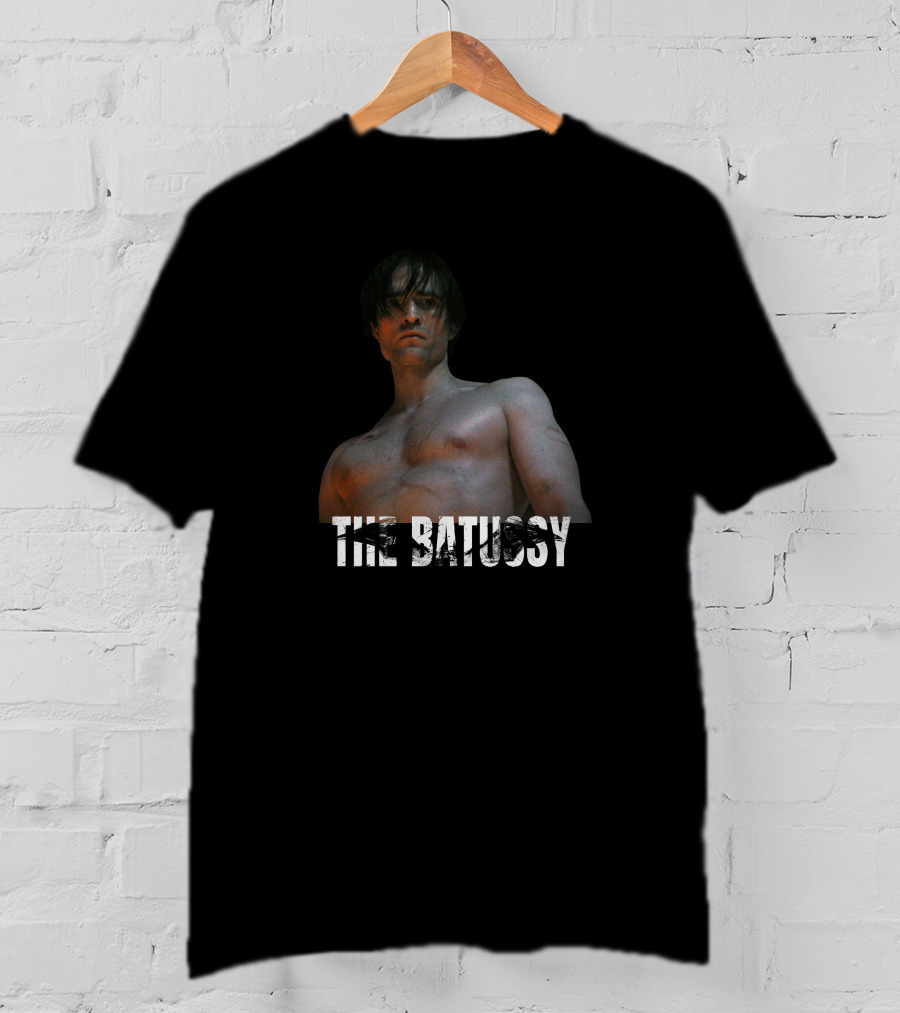 Artpattinsons The Batussy Bold Text Topless Figure T-Shirt