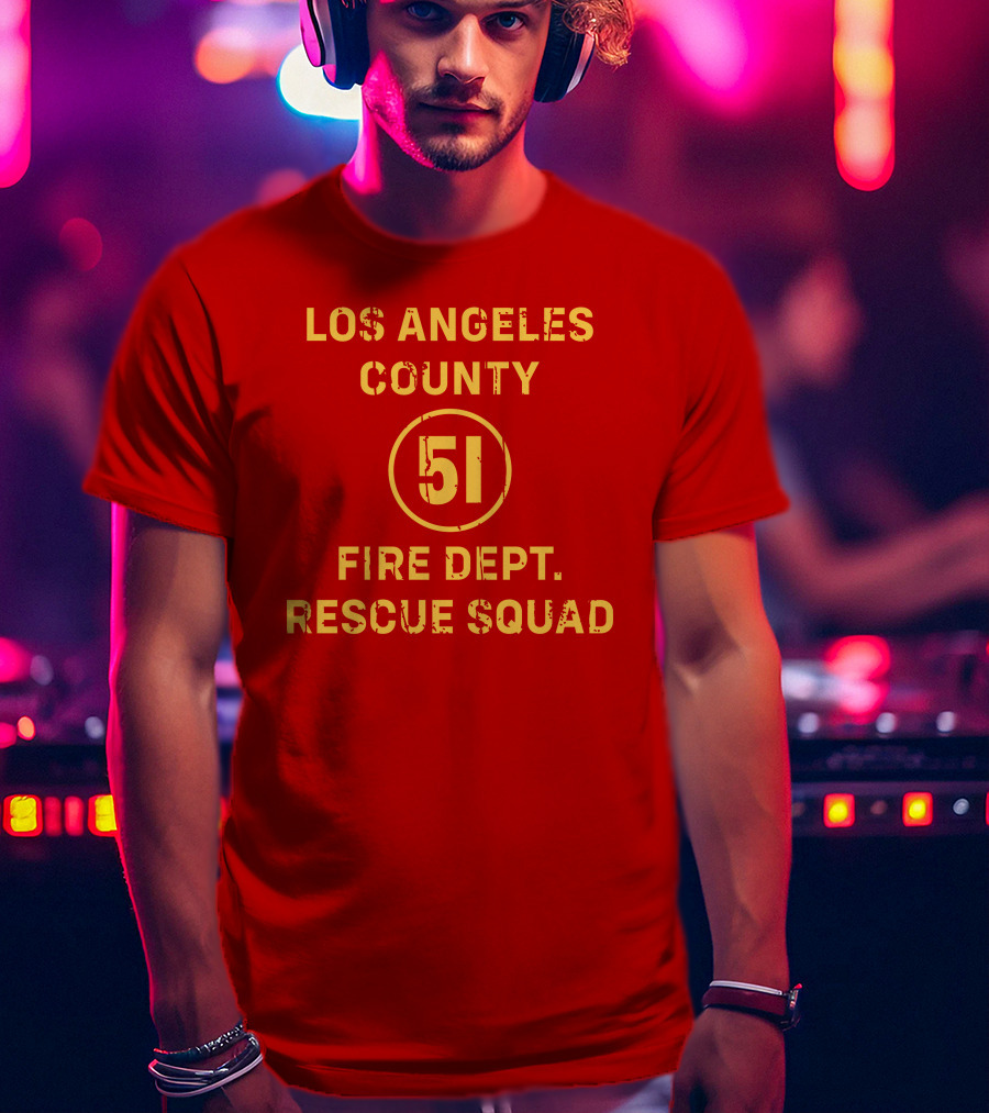 Los Angeles County 51 Fire Dept Rescue Squad T-Shirt