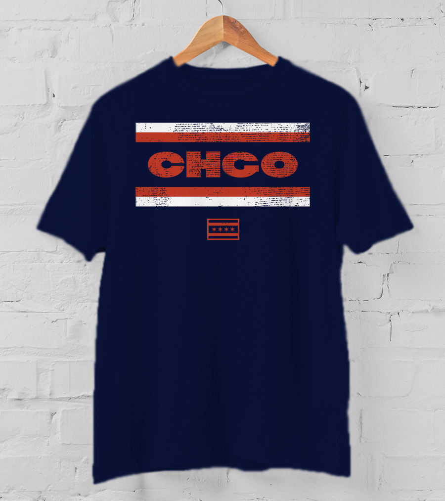 Brenda Webber CHGO Midway Chicago Flag Stripes T-Shirt