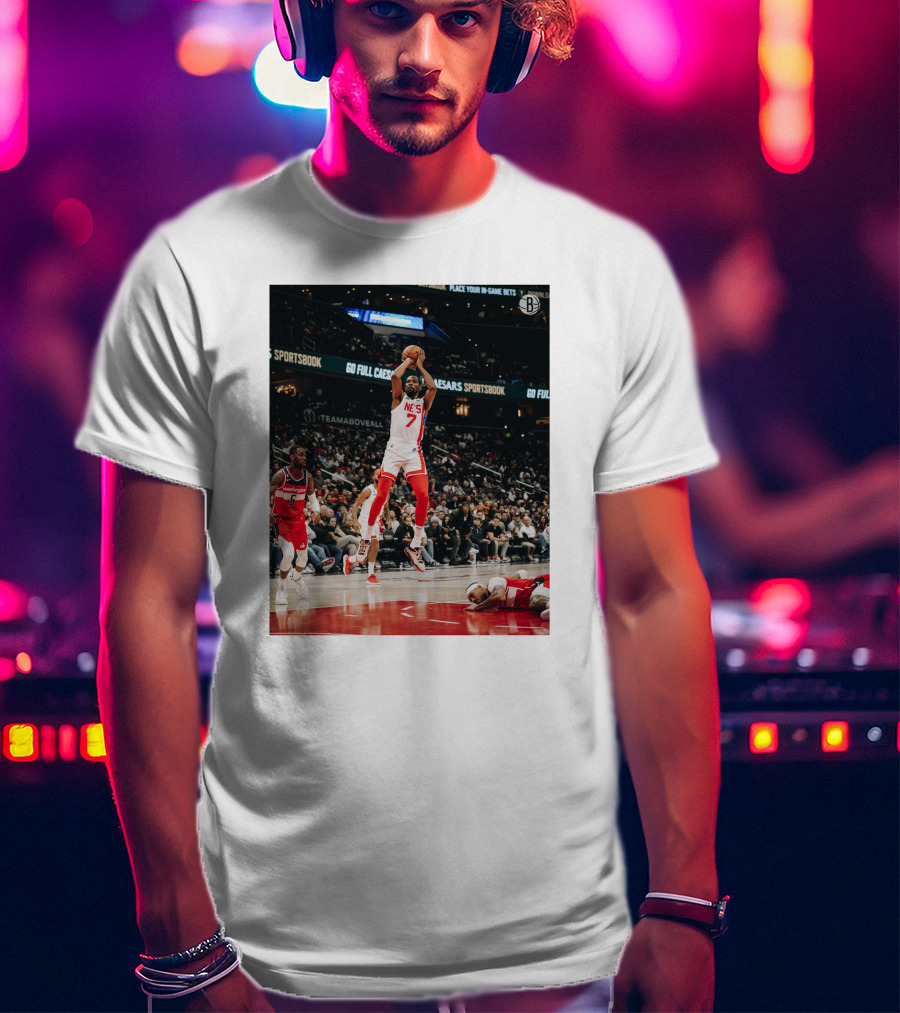 Kevin Durant Nets Dunk Against Washington Wizards NBA Action T-Shirt