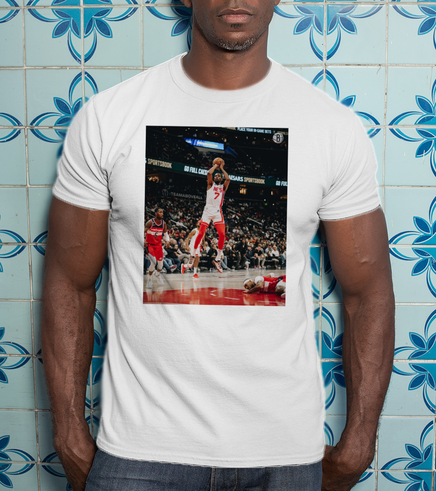 Kevin Durant Nets Dunk Against Washington Wizards NBA Action T-Shirt