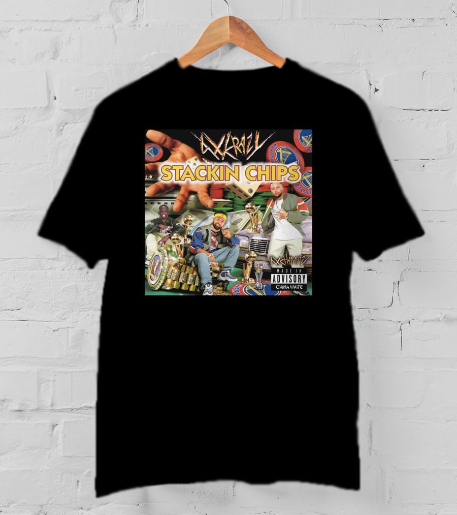4Xkrazy Stackin Chips Warriors Dice Trophy Vintage Vibe Parental Advisory Chawaz Matee T-Shirt