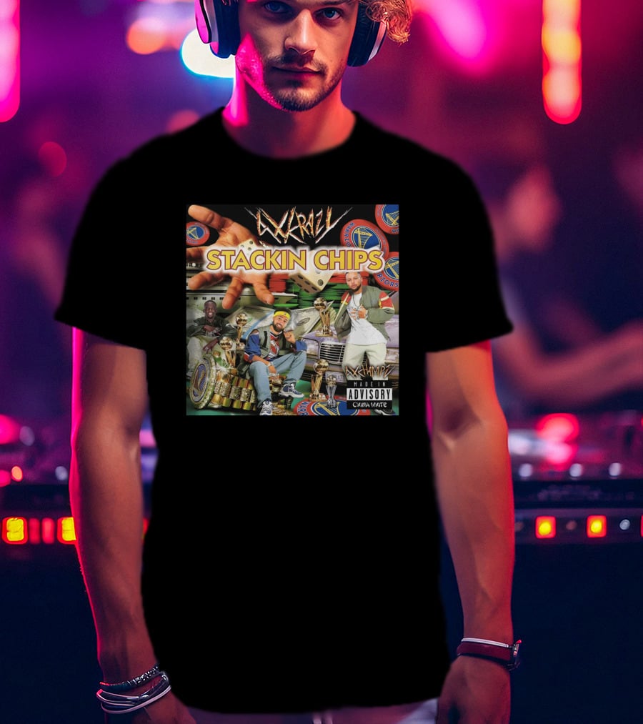 4Xkrazy Stackin Chips Warriors Dice Trophy Vintage Vibe Parental Advisory Chawaz Matee T-Shirt