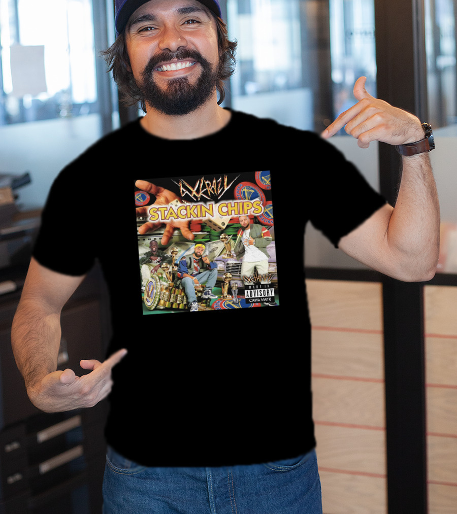 4Xkrazy Stackin Chips Warriors Dice Trophy Vintage Vibe Parental Advisory Chawaz Matee T-Shirt