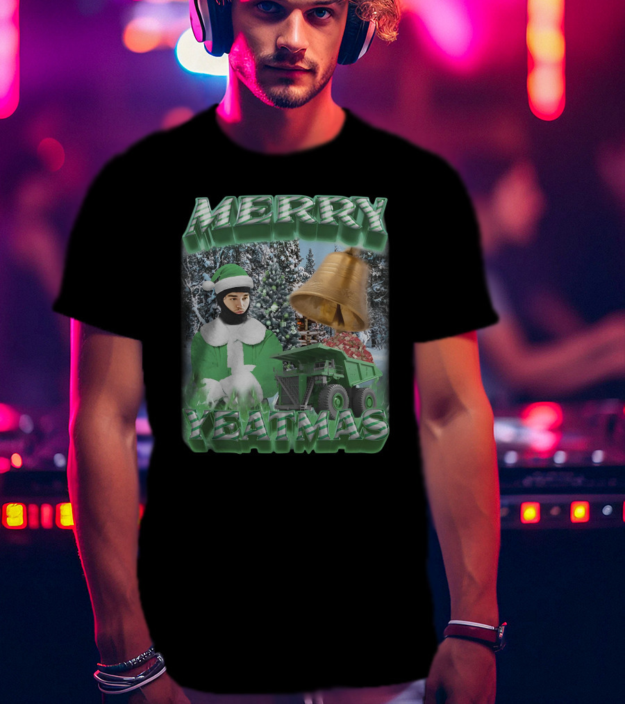 Merry Yeatmas Swag Stimulus Holiday Festive Scene With Elf And Golden Bell T-Shirt