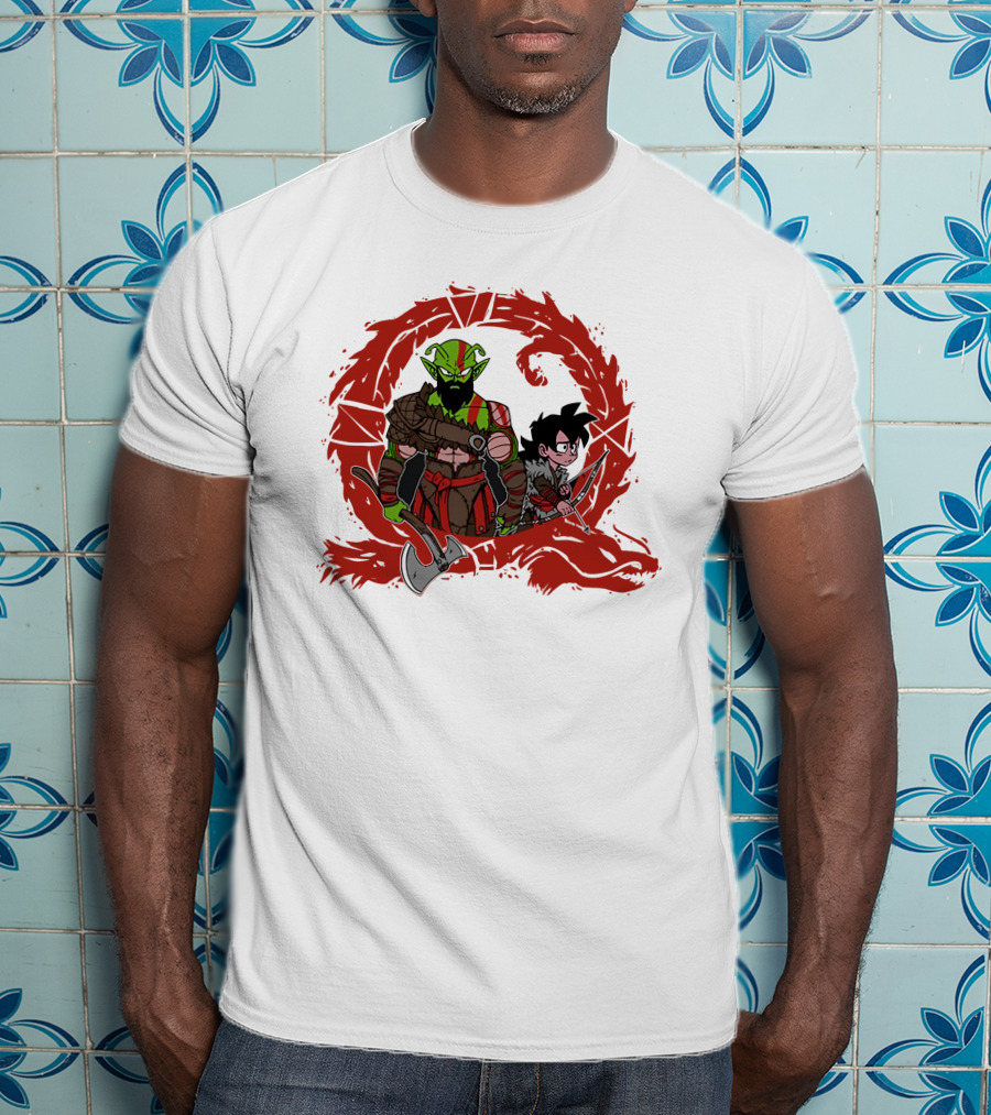 Kami Of War God Of War Crossover With Dragon Ball Z Characters T-Shirt