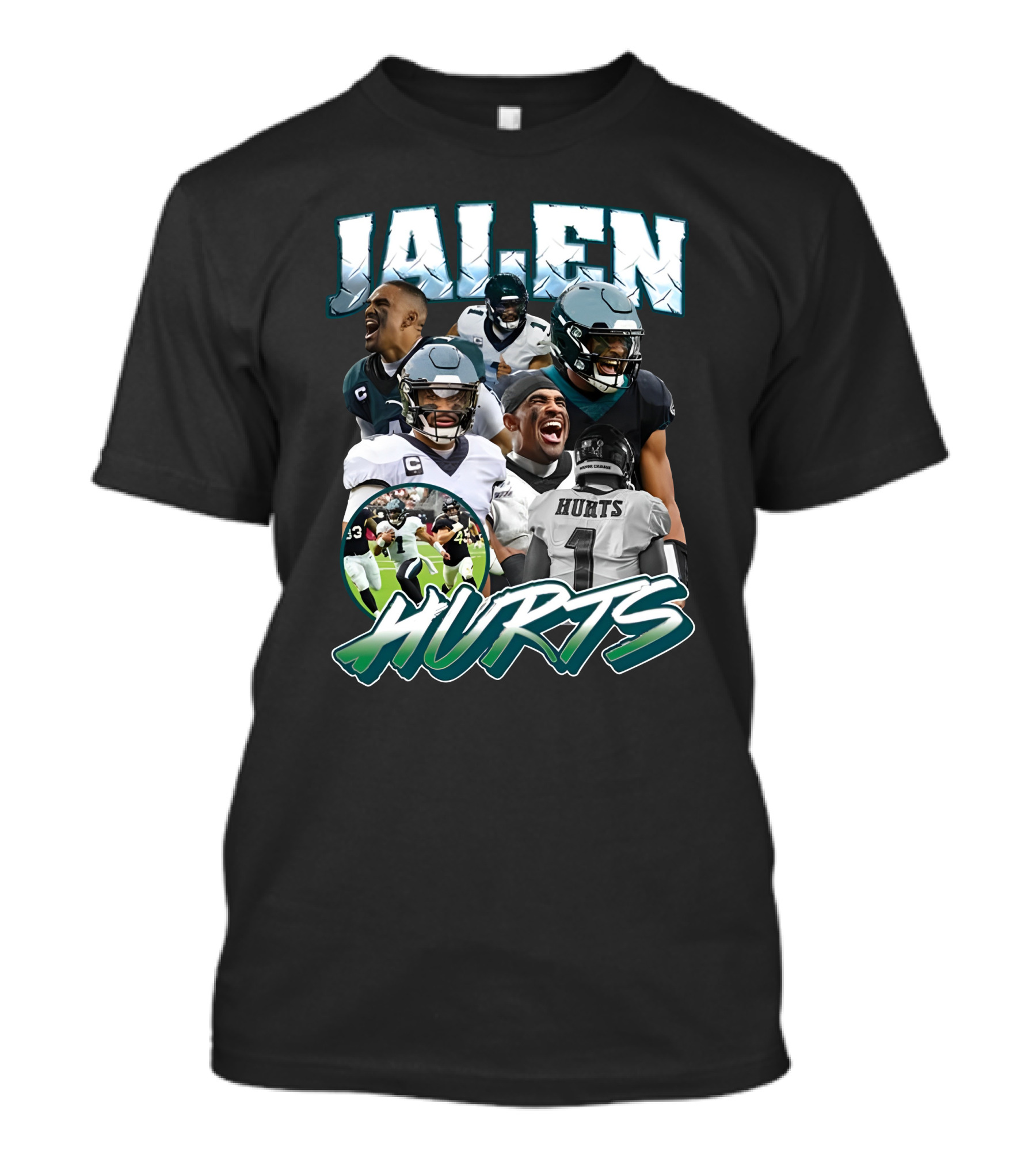 Big Cat Barstool Jalen Hurts Football Collage T-Shirt