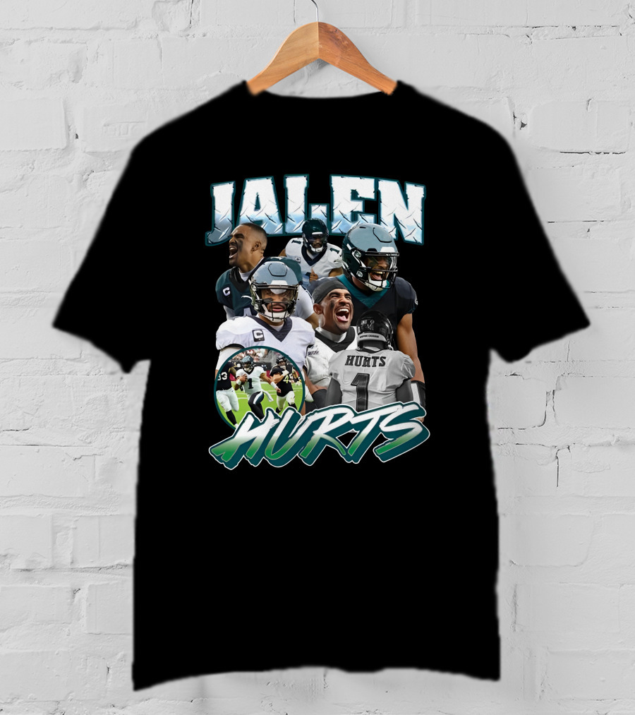 Big Cat Barstool Jalen Hurts Football Collage T-Shirt