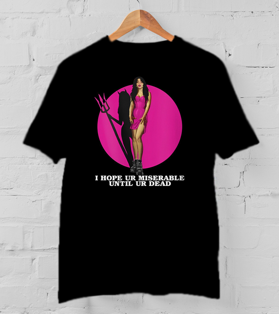 I Hope Ur Miserable Until Ur Dead Pink Devil Woman T-Shirt