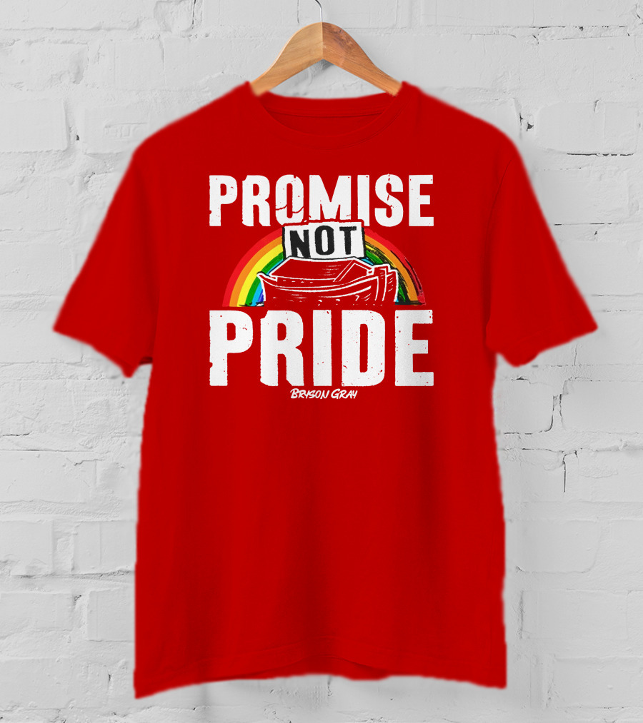 Promise Not Pride Noah's Ark Rainbow Bryson Gray T-Shirt