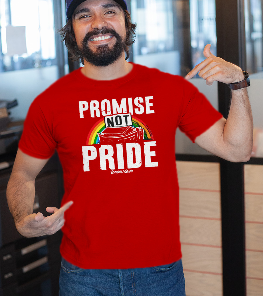 Promise Not Pride Noah's Ark Rainbow Bryson Gray T-Shirt