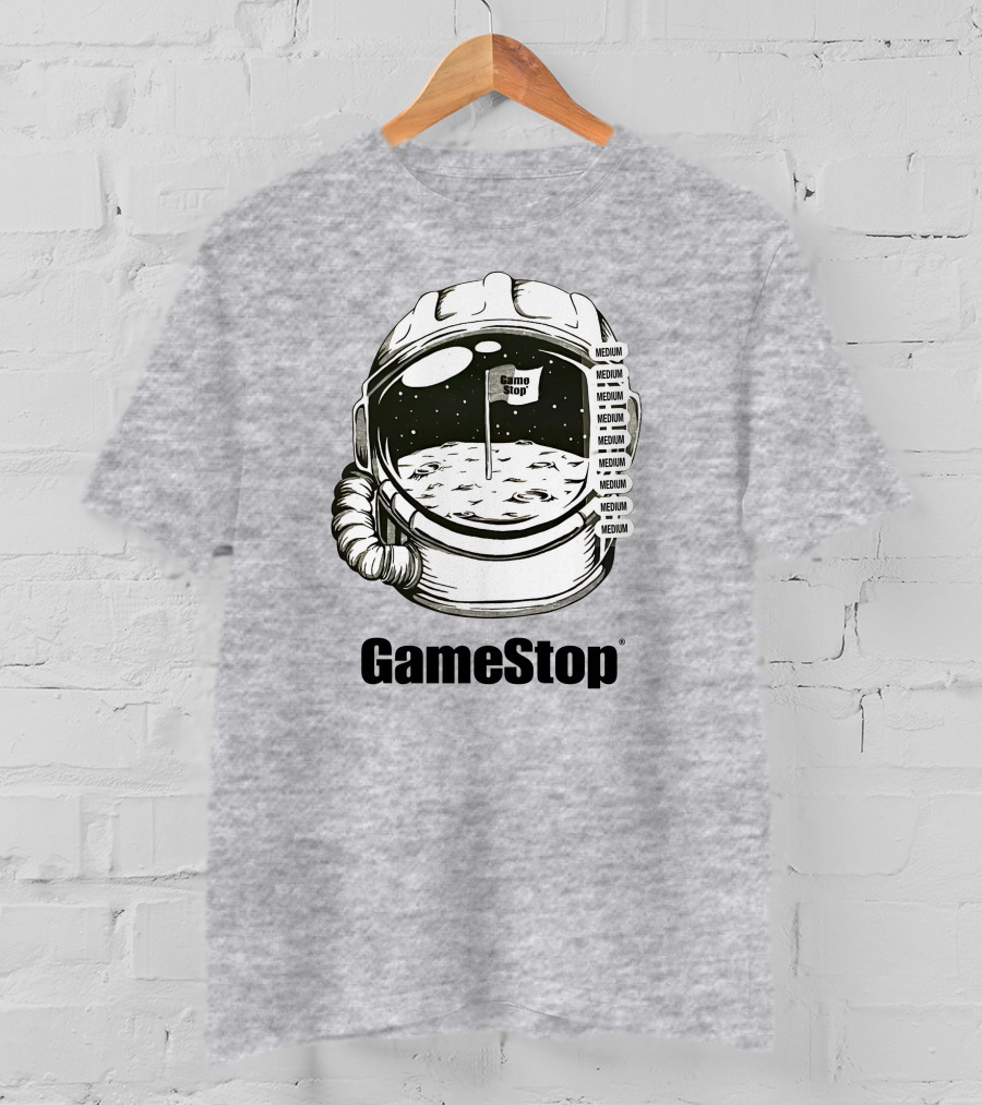 GameStop Astronaut Moon Medium Flag T-Shirt