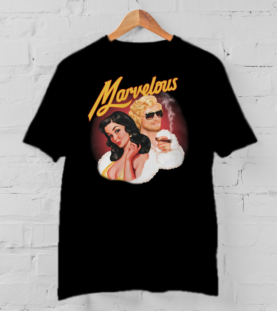 Marvelous Retro Style Couple With Cigars T-Shirt