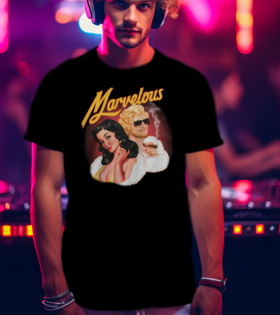 Marvelous Retro Style Couple With Cigars T-Shirt