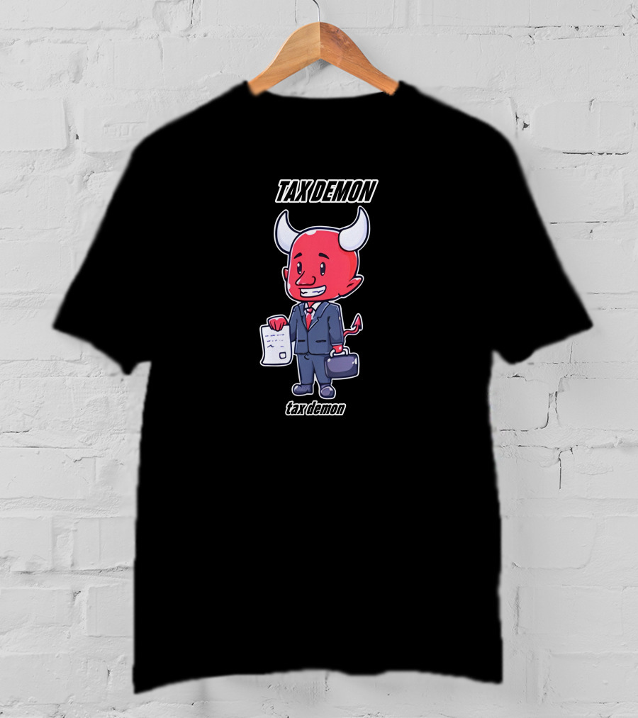 TAX DEMON Red Devil In Business Suit With Document And Briefcase T-Shirt