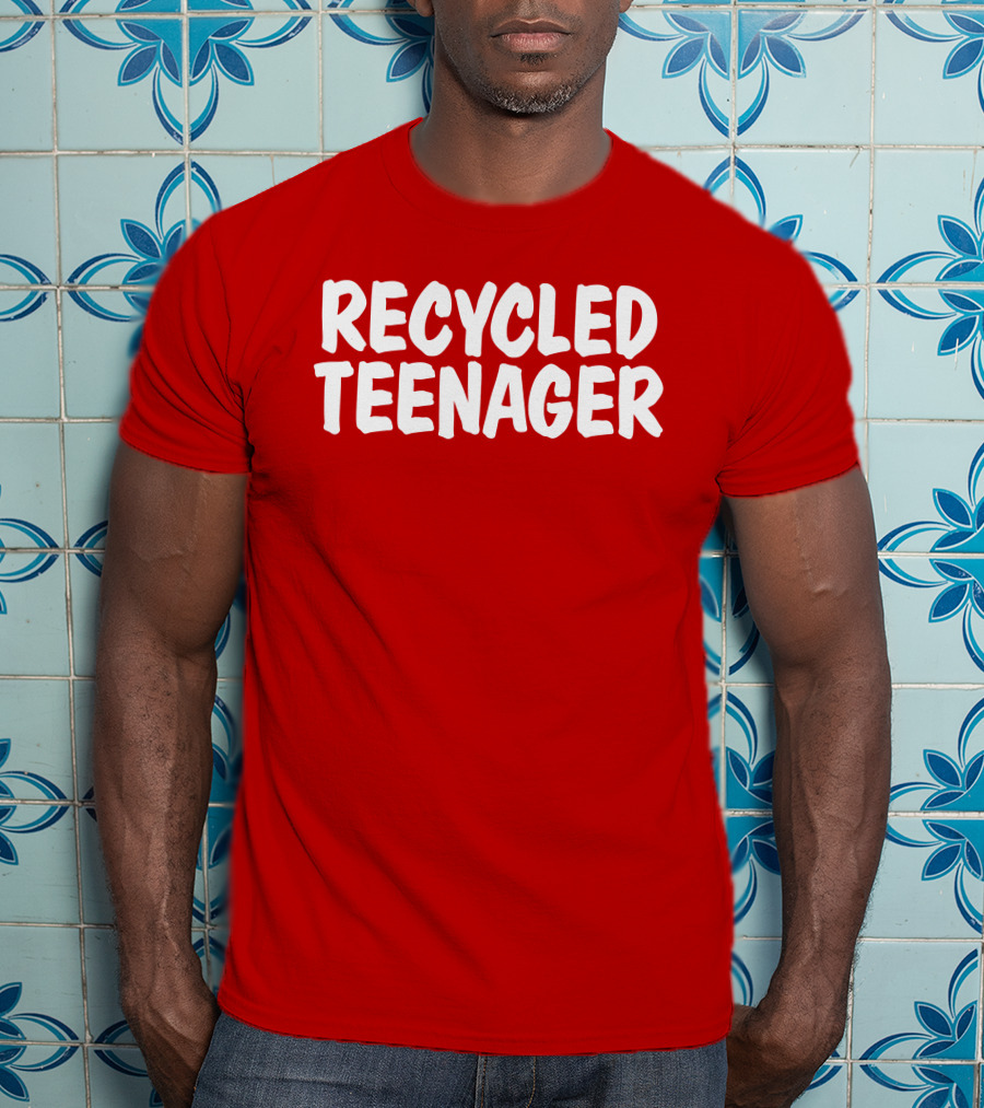 Recycled Teenager Bold White Text Fun T-Shirt