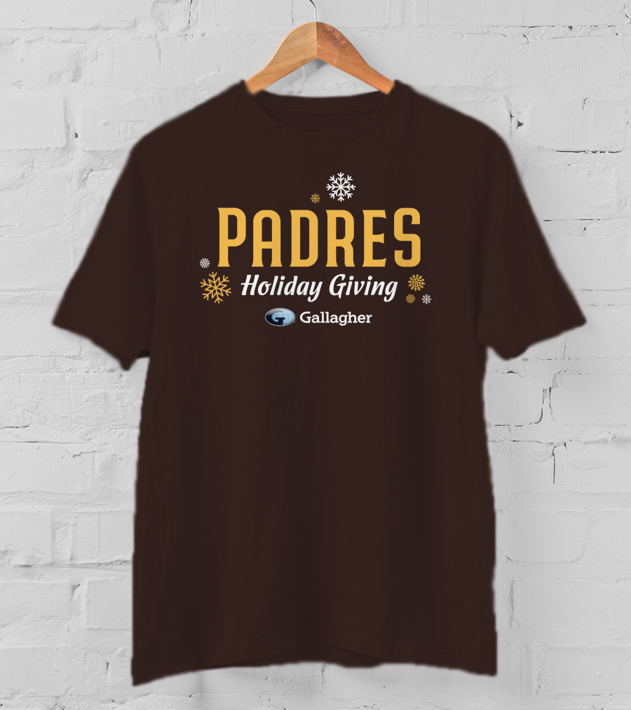 Padres Holiday Giving Gallagher Snowflakes T-Shirt