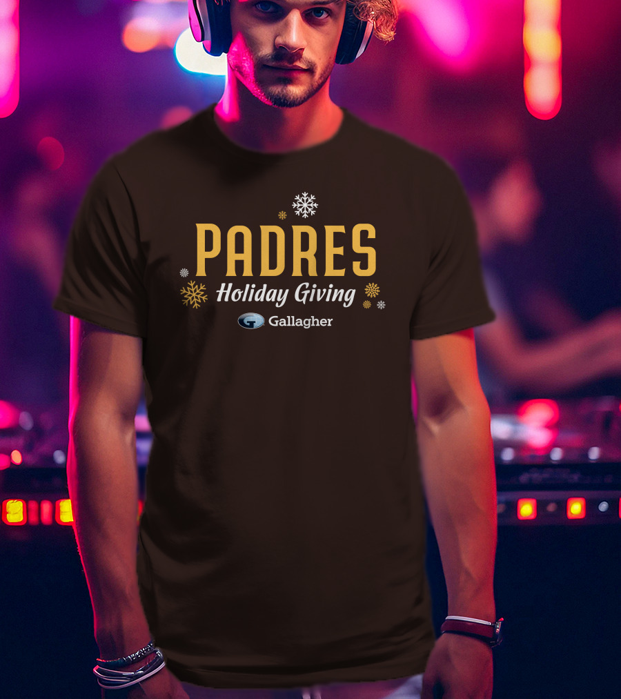 Padres Holiday Giving Gallagher Snowflakes T-Shirt