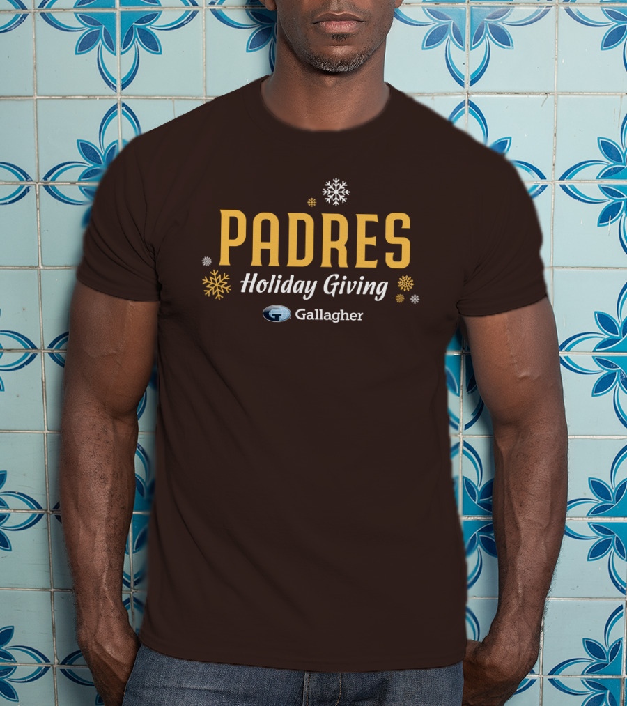 Padres Holiday Giving Gallagher Snowflakes T-Shirt