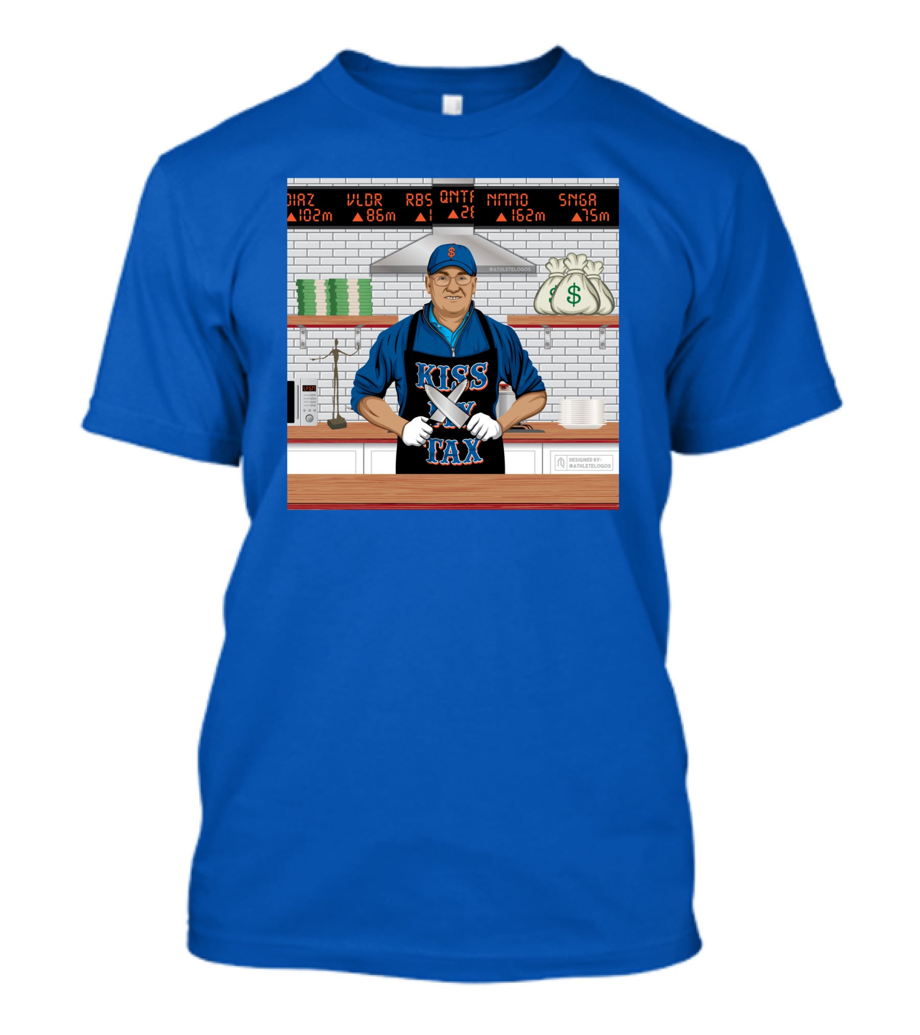 Kiss My Tex New York Money Chef Stock Market Cooking T-Shirt