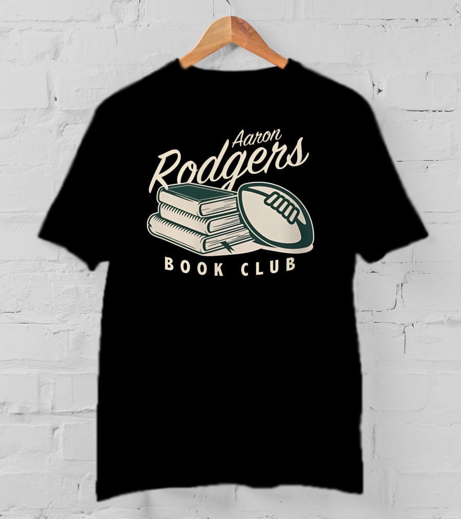 Pat McAfee Show Aaron Rodgers Book Club Football Stack T-Shirt