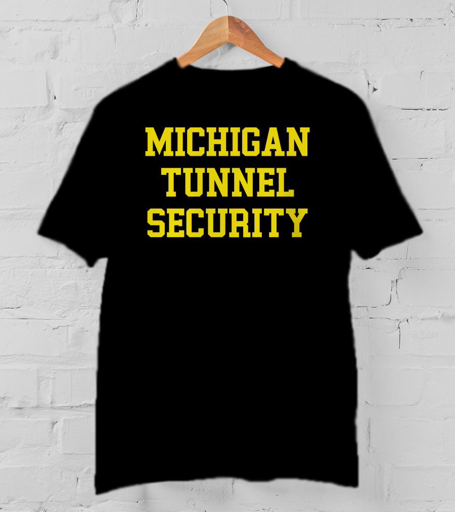 Michigan Tunnel Security Yellow Lettering T-Shirt