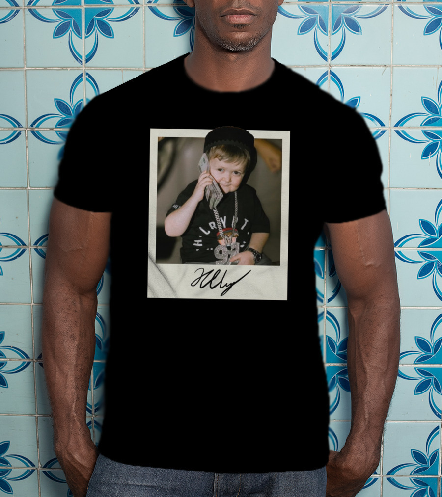 Hasbulla Polaroid Photograph With Signature And Phone Chain T-Shirt