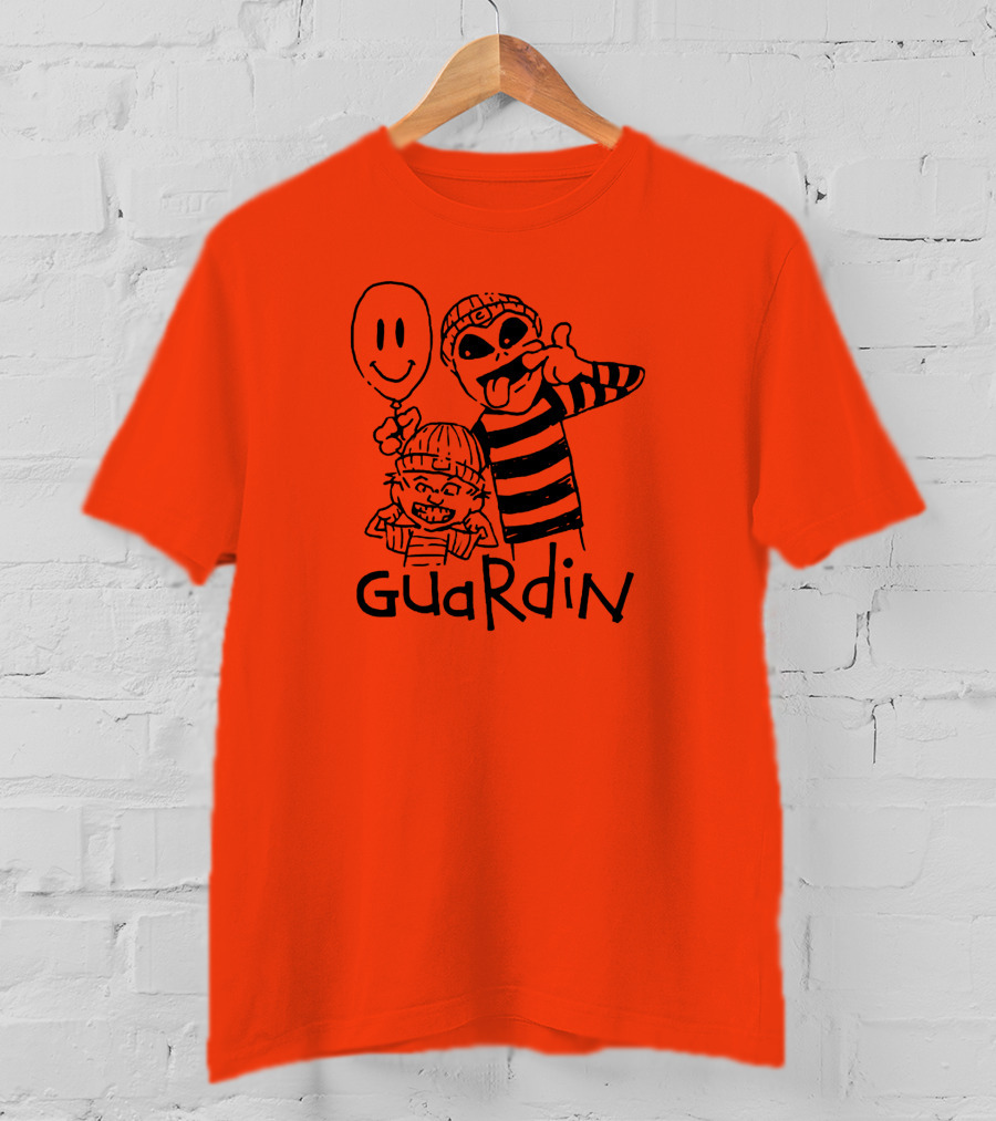 Calvin And Hobbs Guardin Graffiti Style Mischief Balloon T-Shirt