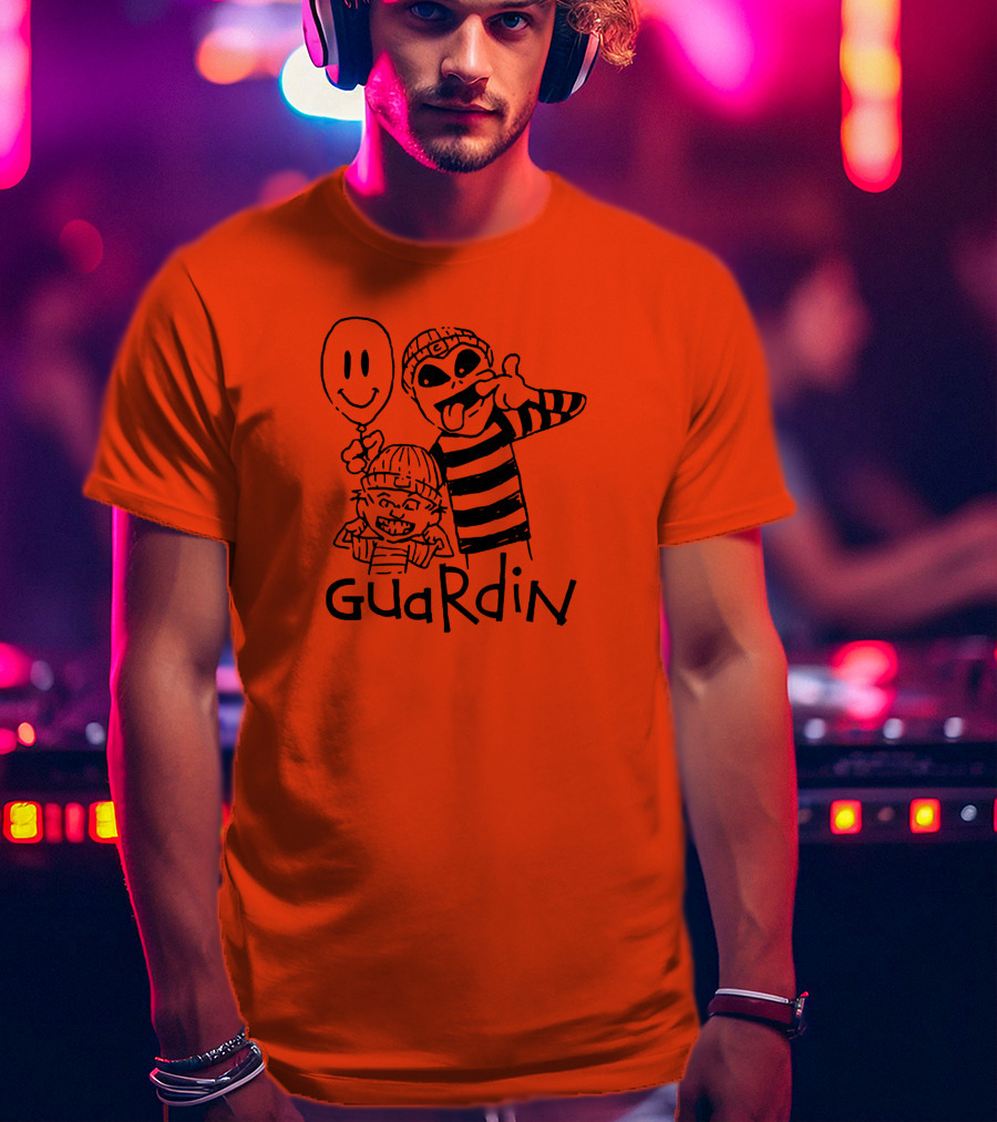 Calvin And Hobbs Guardin Graffiti Style Mischief Balloon T-Shirt