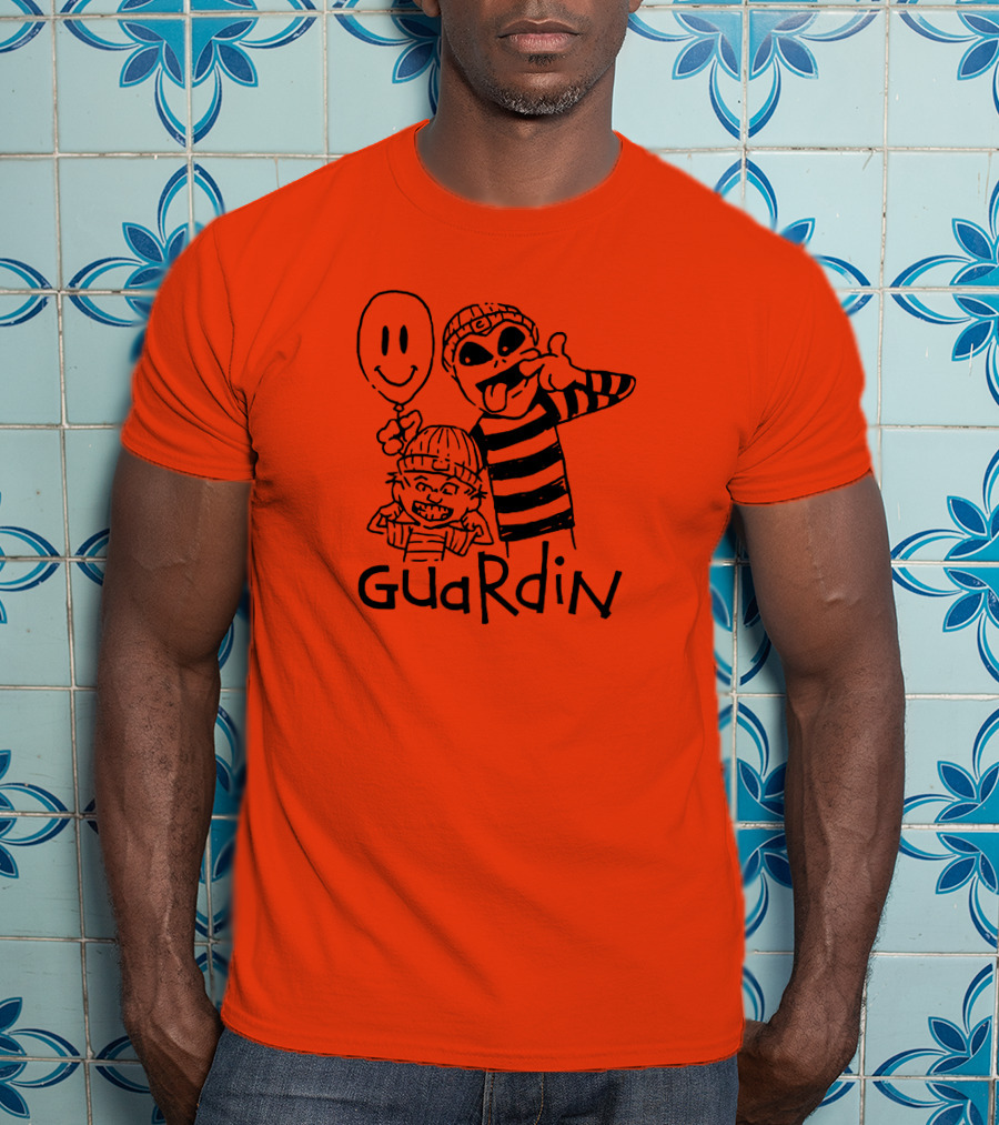 Calvin And Hobbs Guardin Graffiti Style Mischief Balloon T-Shirt
