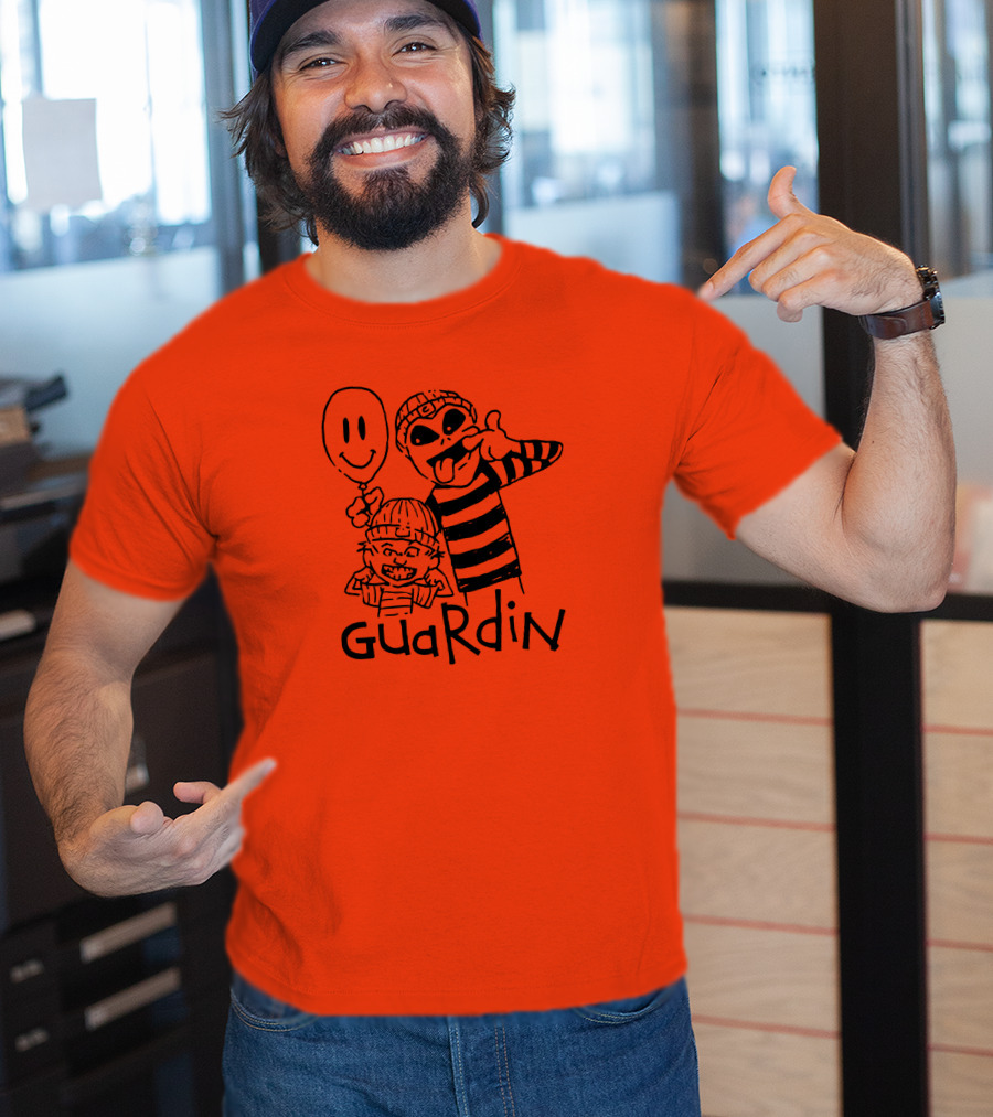 Calvin And Hobbs Guardin Graffiti Style Mischief Balloon T-Shirt
