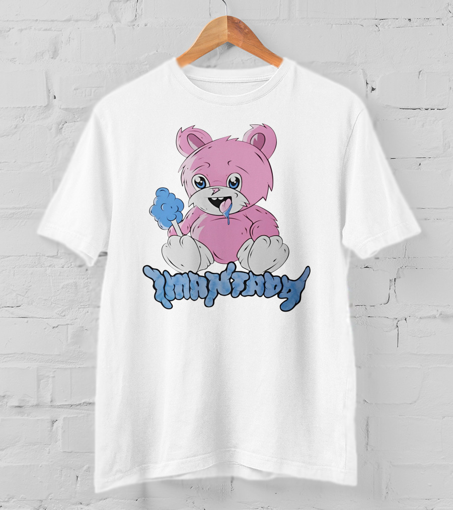 Camiseta Fluffy Cute Imantado Bear With Candyfloss T-Shirt