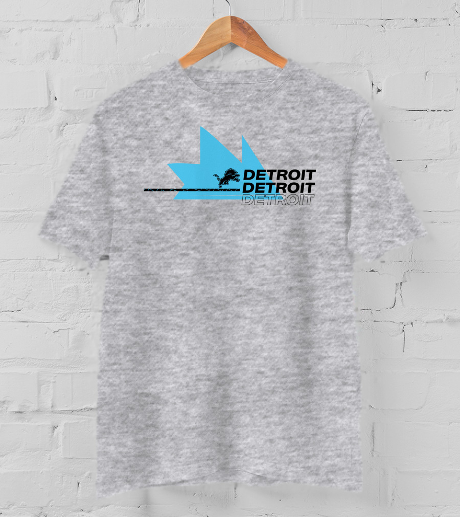 Ninja X Detroit Lions Midwest Blue Lion Emblem T-Shirt