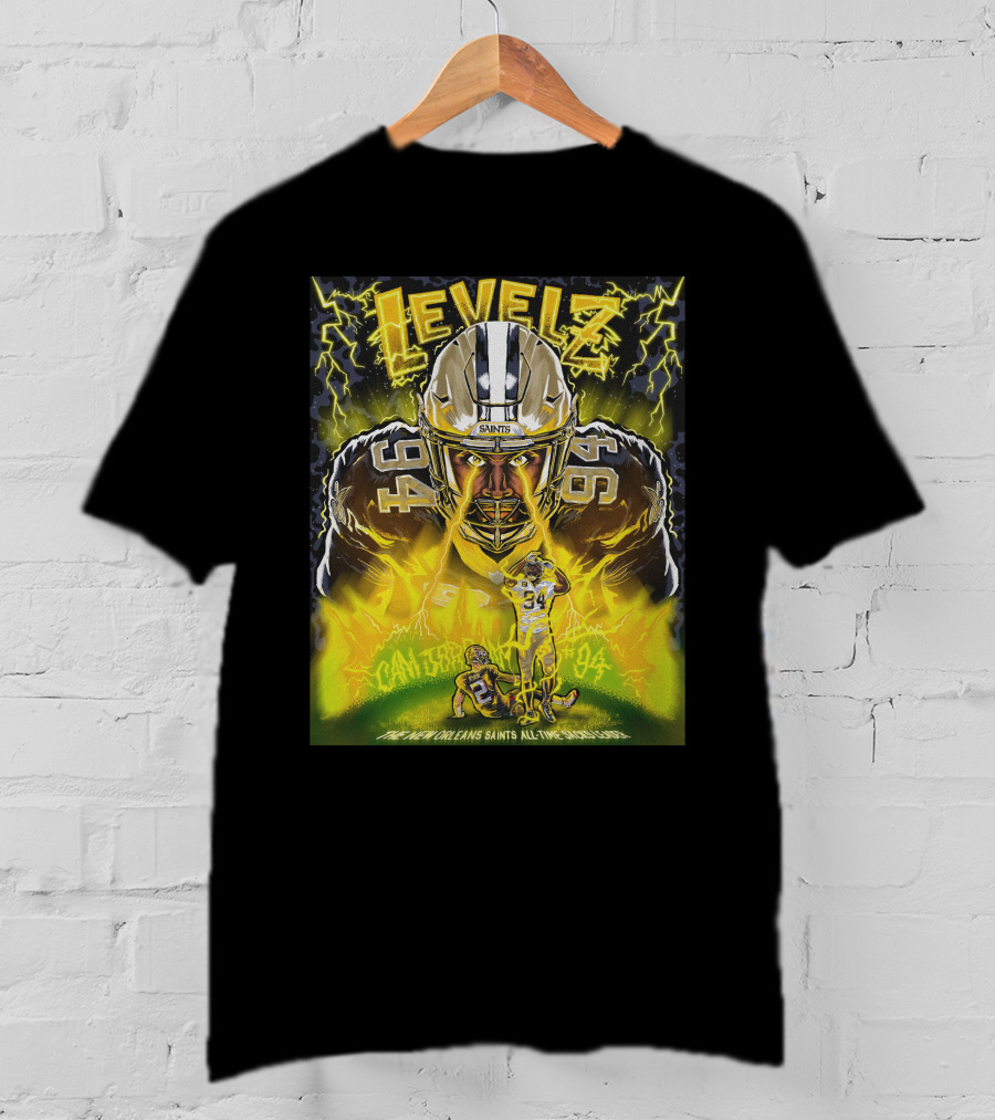 Levelz New Orleans Saints Cam Jordan All Time Sacks Leader T-Shirt