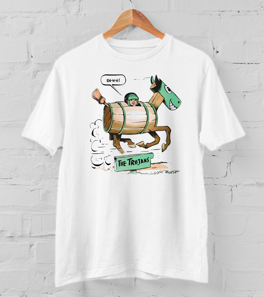 Tulane Football Sh-H-H The Trojans Trojan Horse Cartoon T-Shirt